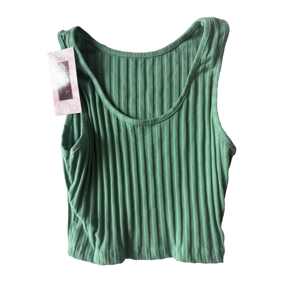 Sorelle UK 3 Piece Ribbed Set Green Crop Top Cardigan Pants Set S NWT - Picture 3 of 11